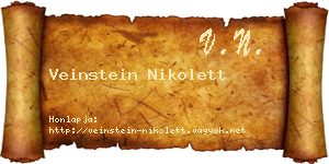 Veinstein Nikolett névjegykártya